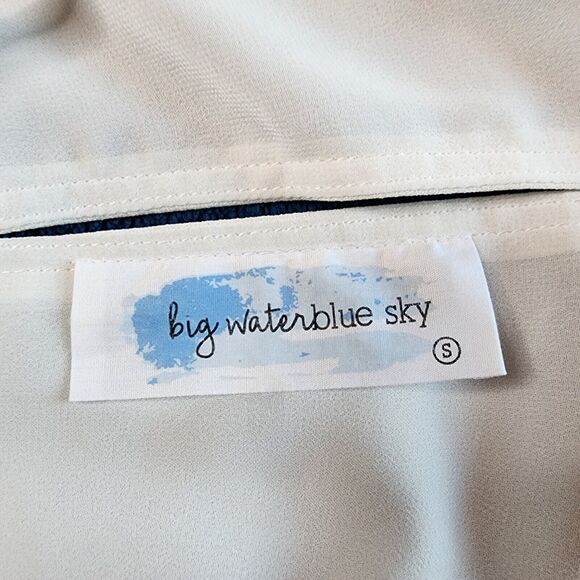 Big Waterblue Sky Halter Top Multicolor Stripe Crochet Striped Small Women - Picture 6 of 9